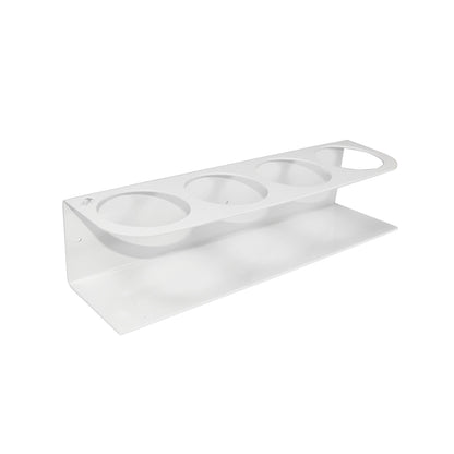 TrippNT 50189 — primary hero, white ABS quadruple bottle holder 1000mL — 4 collar slots anti-tip keyhole mount
