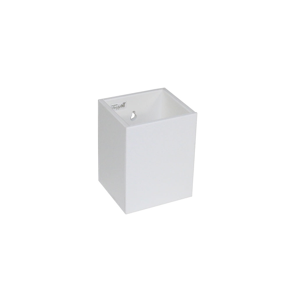 TrippNT 50199 — primary hero, white PVC compact single-cubby safety glass holder for one pair