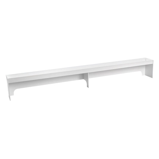 TrippNT 50217 — primary hero, white PVC 60-inch fume hood shelf with 1-inch safety lip