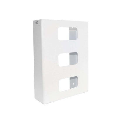 TrippNT 50307 — primary hero, white styrene triple plain glove box dispenser — 3-bay priced right value tier