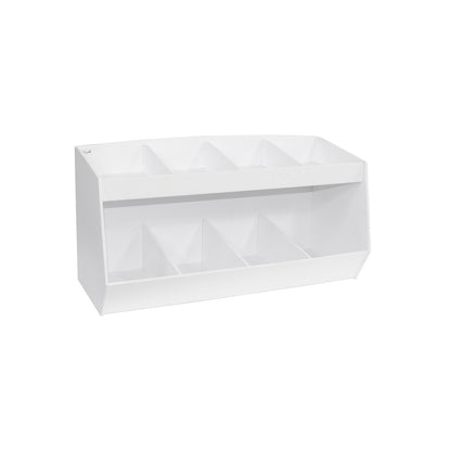 TrippNT 50339 Lab Storage Bin 8 Compartments - Three Tiered Shelves Front View