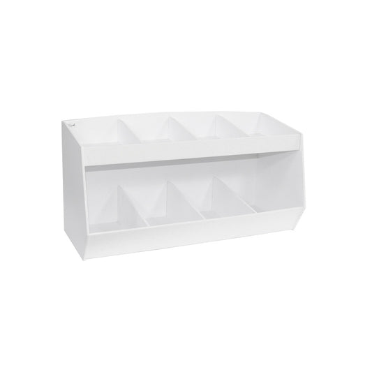 TrippNT 50339 Lab Storage Bin 8 Compartments - Three Tiered Shelves Front View