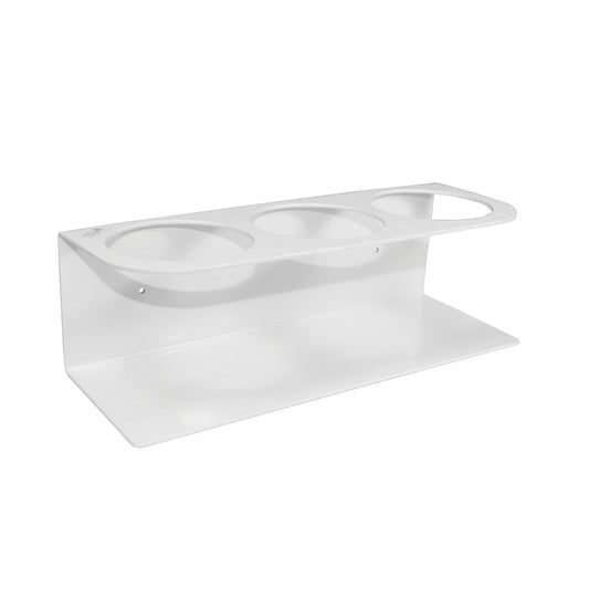 TrippNT 50411 — primary hero, white ABS triple bottle holder 1000mL — 3 collar slots for 1-liter reagent bottles