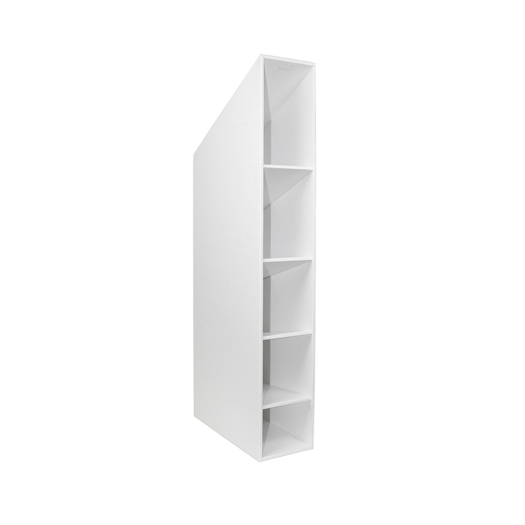 TrippNT 50428 Pipette Storage Bin 5 Compartment - Angled Column White PVC Front View