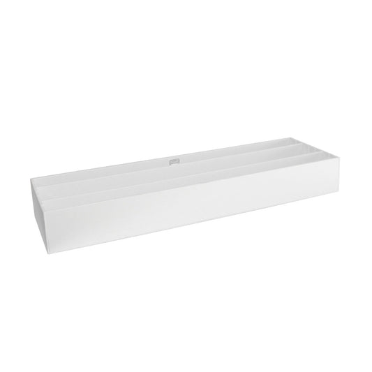 TrippNT 50492 Pipette Drawer Organizer 2 Dividers - Compact Shallow White PVC Top View