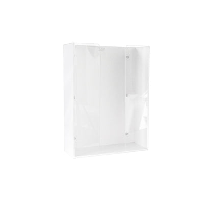 TrippNT 50558 — primary hero, white PVC/clear acrylic triple glove box holder with magnet backing — 3-bay visual inventory