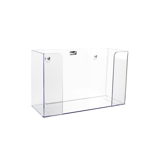 TrippNT 50709 — primary hero, single clear PETG paper towel dispenser — open-top pull, 150-count, keyhole wall mount