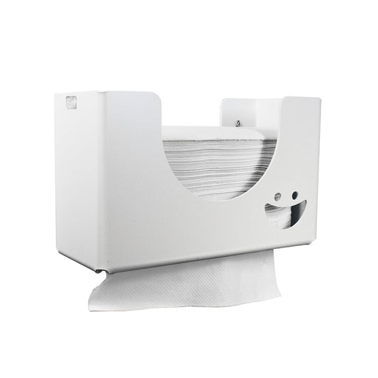 TrippNT 50782 — primary hero, single smiley face paper towel dispenser — white styrene front-slot design