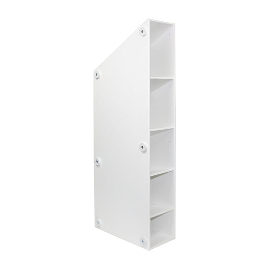 TrippNT 50869 Pipette Bin 5 Compartment Magnet Mount White PVC Front View