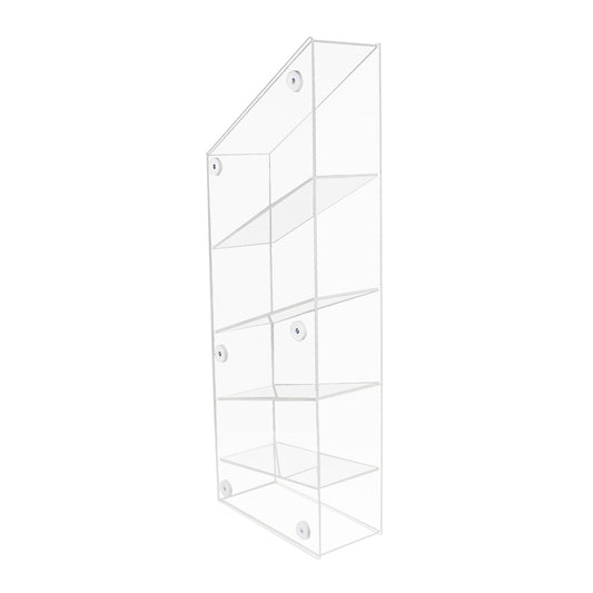 TrippNT 50913 — primary hero, clear acrylic pipette storage bin with 5 transparent angled columns and magnet backing — no-drill BSC visual inventory staging