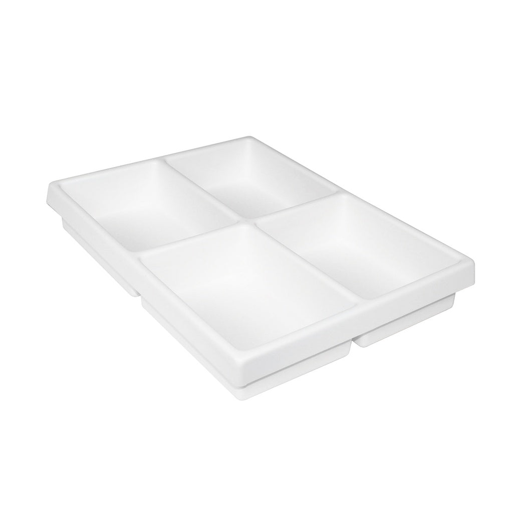 TrippNT 50917 4 Compartment Drawer Organizer Core Carts - Four Equal Rectangular Compartments Top View
