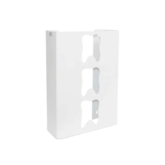 TrippNT 51055 Priced Right Triple Tooth Glove Box Dispenser - Three-Bay Vertical White Styrene Front View