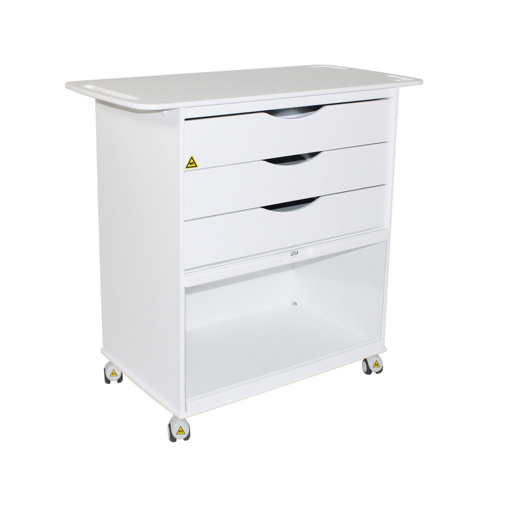TrippNT 51731 MRI Extra Wide Core Cart - Non-Ferrous HDPE 36-Inch Wide MR Conditional Cart Front View