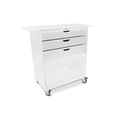TrippNT 51801 Extra Wide Core Cart White Drawers HDPE Full Front View