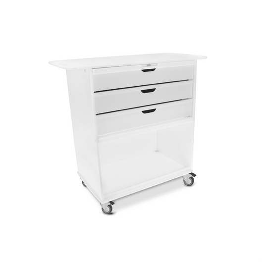 TrippNT 51801 Extra Wide Core Cart White Drawers HDPE Full Front View