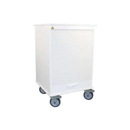 TrippNT 51820 MRI Maui Lab Island Cart - Non-Ferrous HDPE Tambour Door Island Workstation Front View
