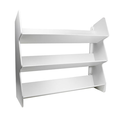 TrippNT 51829 Suture Shelf - White PVC Wall-Mount 3-Shelf 30-Box Angled Suture Storage Front View