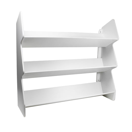 TrippNT 51829 Suture Shelf - White PVC Wall-Mount 3-Shelf 30-Box Angled Suture Storage Front View