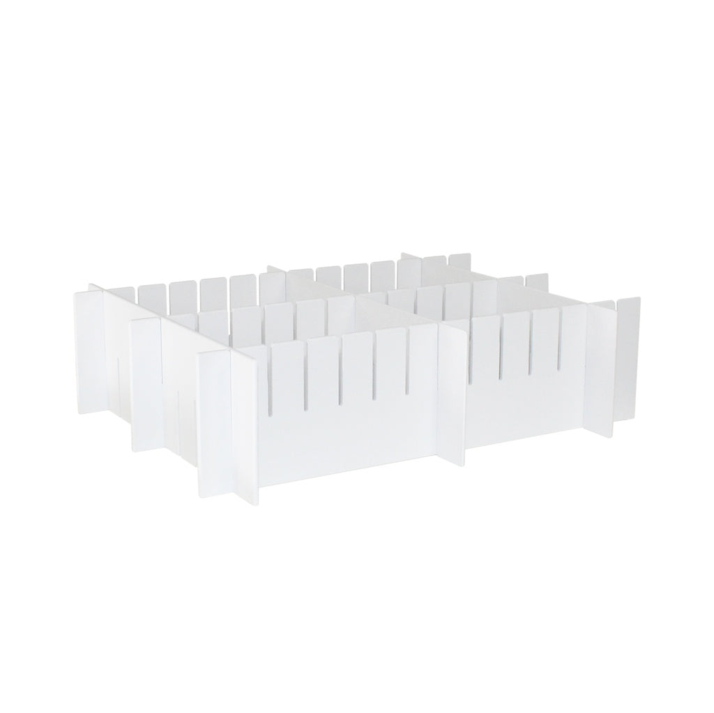 TrippNT 51984 Adjustable Element Drawer Divider White ABS Front View