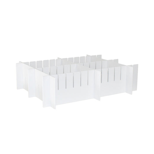 TrippNT 51984 Adjustable Element Drawer Divider White ABS Front View