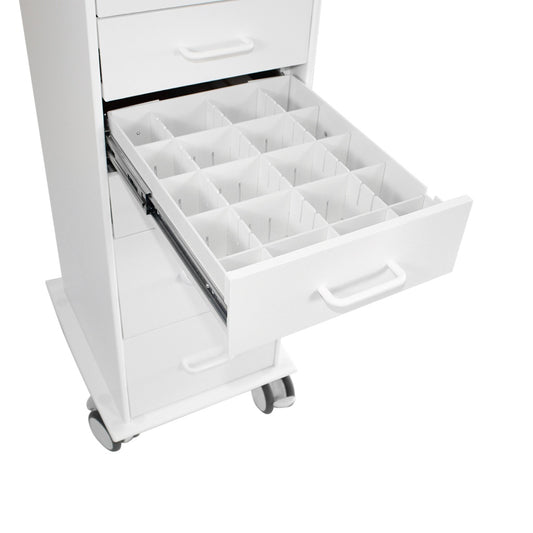 TrippNT Adjustable Drawer Divider White ABS Interlocking Pieces Front View