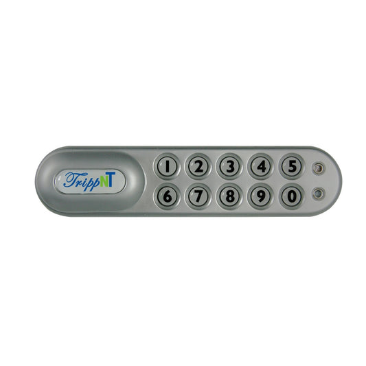 TrippNT 52967 Electronic Key Lock - Silver Gloss 4-Digit PIN Keyless Lock for Hinged Door Carts