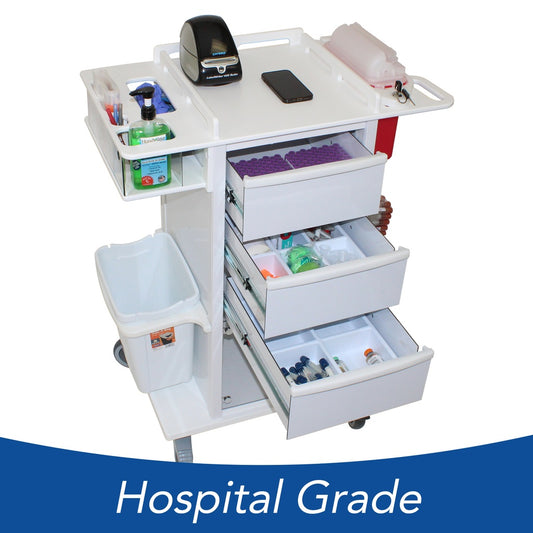 TrippNT 53292 Phlebotomy Pro Mini Cart White ACP Full Front View