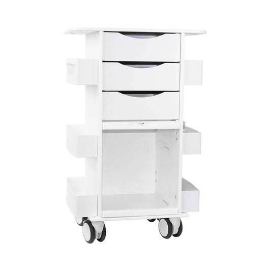 TrippNT 53370 Core DX Cart White Drawers Sliding Door - Standard HDPE Clinical Supply Cart Front View