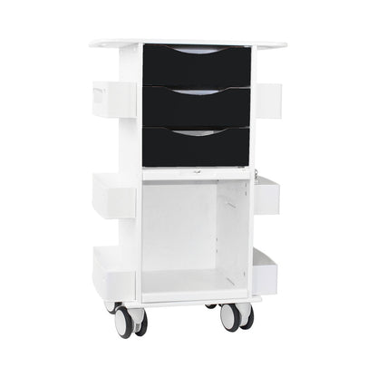TrippNT 53382 Core DX Cart Black Drawers Sliding Door - HDPE Clinical Cart Front View
