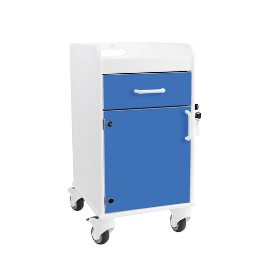 TrippNT 53401 Bedside Cart Global Blue Drawer HDPE Front View