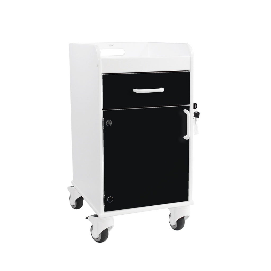 TrippNT 53407 Bedside Cart Black Drawer HDPE Front View