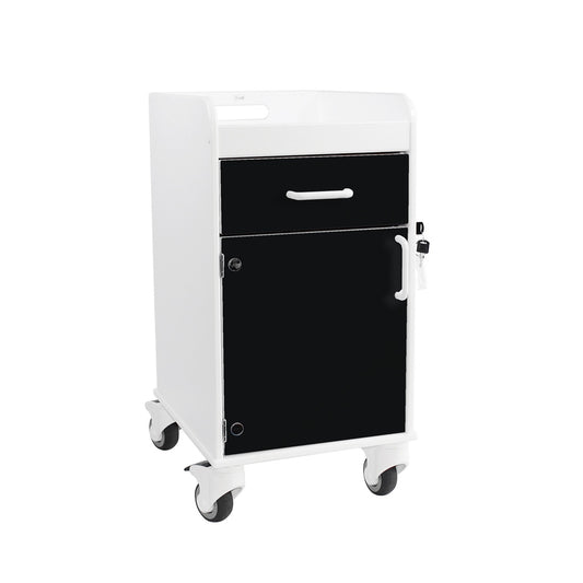 TrippNT 53407 Bedside Cart Black Drawer HDPE Front View