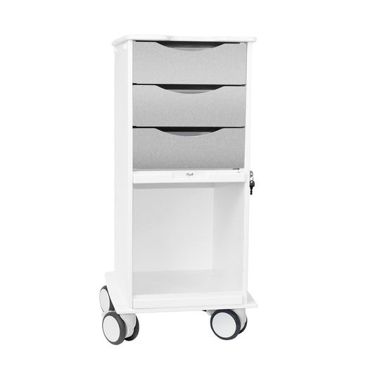 TrippNT 53452 Core SP Cart Silver Metallic Drawers HDPE Front View
