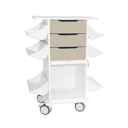 TrippNT 53491 Core CL Suture Cart Almond Beige Drawers HDPE Full Front View