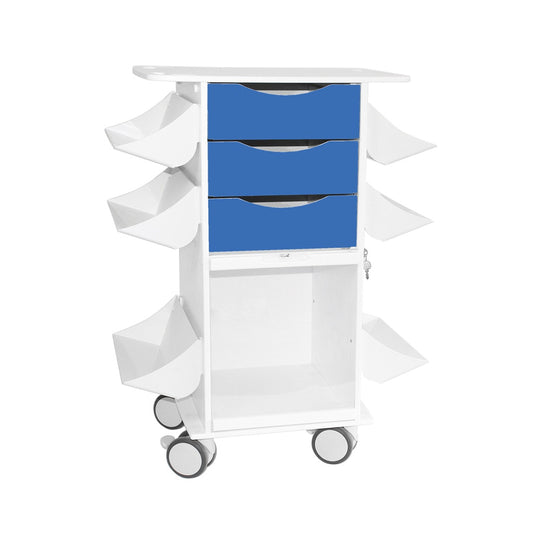 TrippNT 53495 Core CL Suture Cart Global Blue Drawers HDPE Full Front View