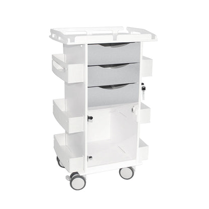 TrippNT 53531 Core DX Cart with Hinged Door and Railtop, Silver Metallic drawer