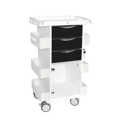 TrippNT 53541 Core DX Cart with Hinged Door and Railtop, Black drawer