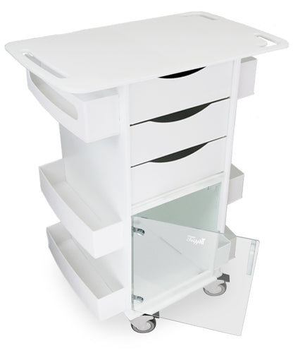 TrippNT 53542 Core DX Extended Top Cart with Hinged Door - Wide HDPE Cart 29x19 Work Surface Front View
