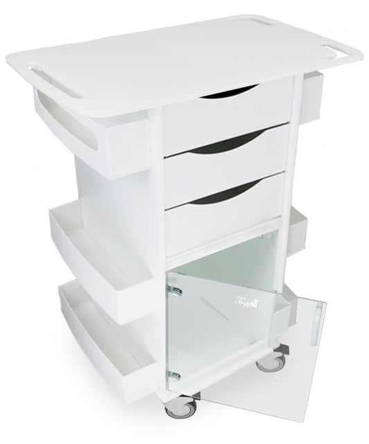 TrippNT 53542 Core DX Extended Top Cart with Hinged Door - Wide HDPE Cart 29x19 Work Surface Front View