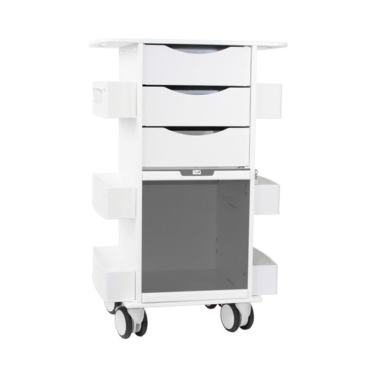 TrippNT 53563 Core DX Smoke Sliding Door White HDPE Full Front View