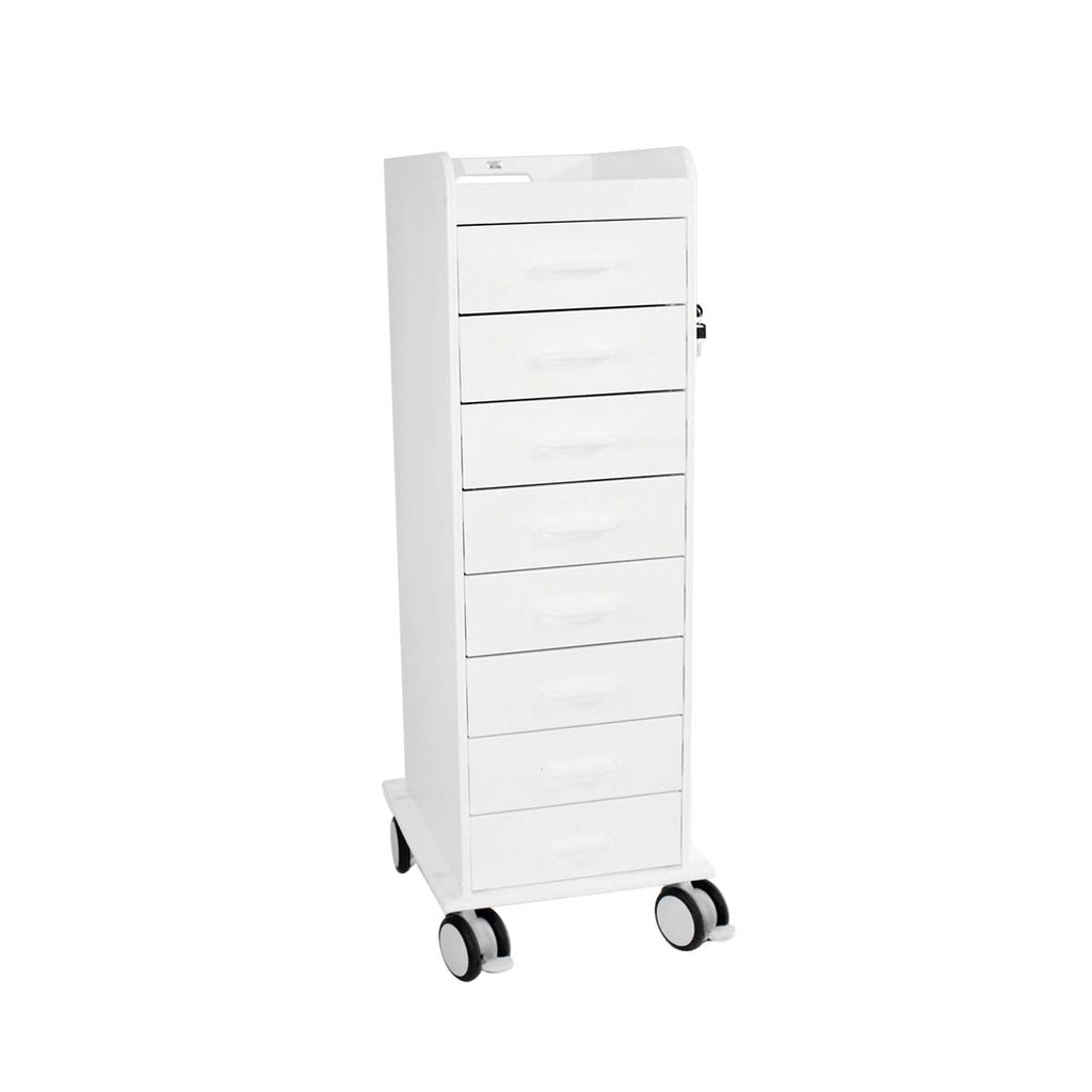 TrippNT TL Tall Slender Lab Carts, HDPE 6- & 8-Drawer — 6 Colors, Locking Options, Each | TrippNT