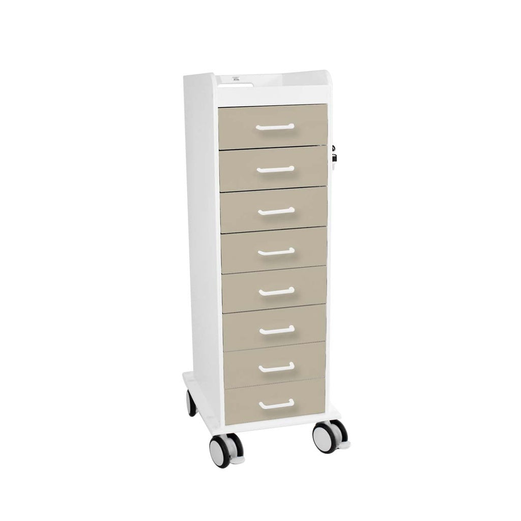 TrippNT TL Tall Slender Lab Carts, HDPE 6- & 8-Drawer — 6 Colors, Locking Options, Each | TrippNT