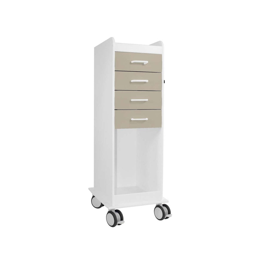 Tall Locking Lab Cart, 4-Drawer HDPE, 46¾", Locking — 6 Colors, Each | TrippNT