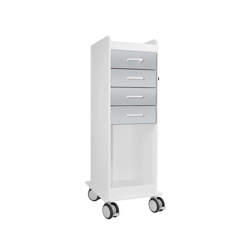 Tall Locking Lab Cart, 4-Drawer HDPE, 46¾", Locking — 6 Colors, Each | TrippNT