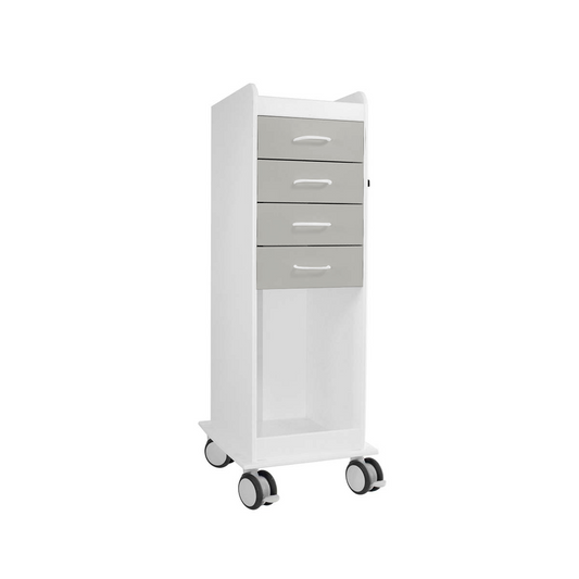 TrippNT 53586 Tall Locking Cart 4D Dolphin Gray HDPE Full Front View