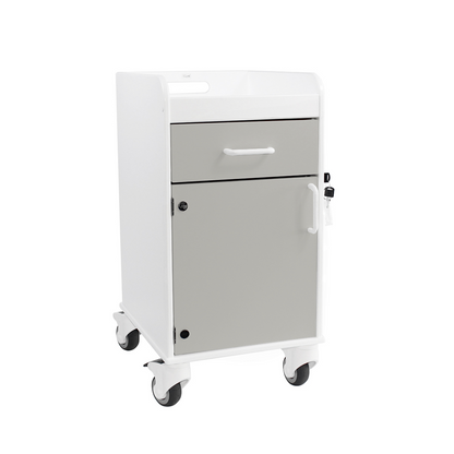 TrippNT 53587 Bedside Cart Dolphin Gray Drawer HDPE Full Front View