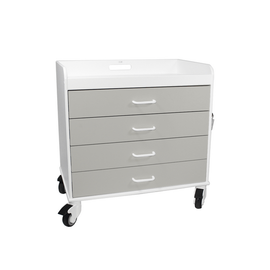 TrippNT 53591 Extra Wide Compact Cart Dolphin Gray HDPE Full Front View