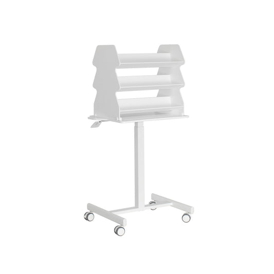 TrippNT 53944 — primary hero, height adjustable double-sided suture stand — 6 slanted shelves, pneumatic column