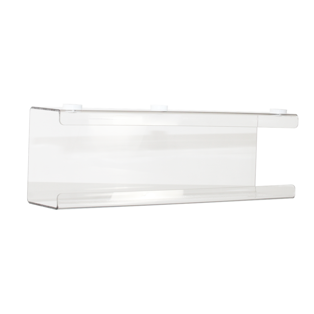 TrippNT 54013 — primary hero, large kimwipe holder magnet undermount — clear polycarbonate 1-bin under-shelf dispenser for KC 34133 large boxes