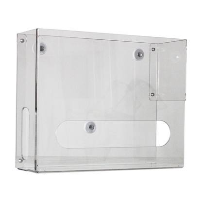 TrippNT 54025 — primary hero, vertical two-bin large Kimwipe dispenser with magnet mount for KC 34133 large boxes